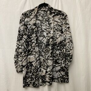 Easywear by Chico's Multicolor Camouflage Open Front Cardigan - SZ 3 (XL/16)